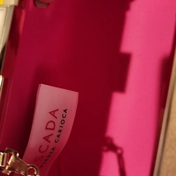 Escada hard shell clutch bag removable chain shoulder strap good condition - Picture 8 of 8
